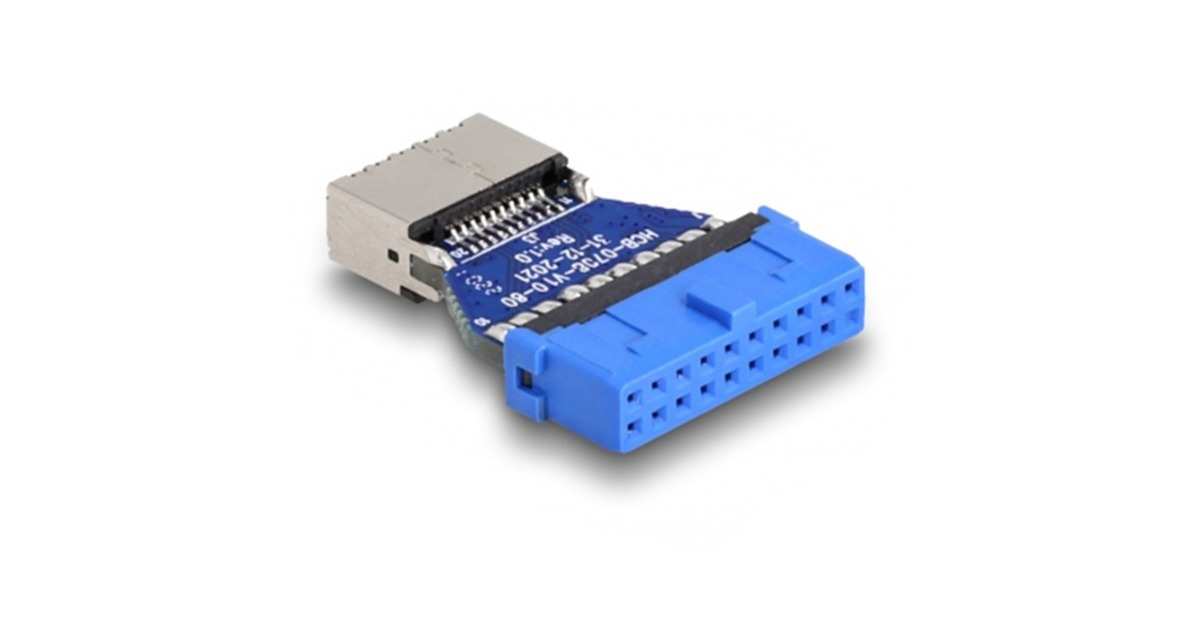 DeLOCKUSB 3.2 Gen 1 Adapter Pin Header female to internal Key A female  (Blauw)