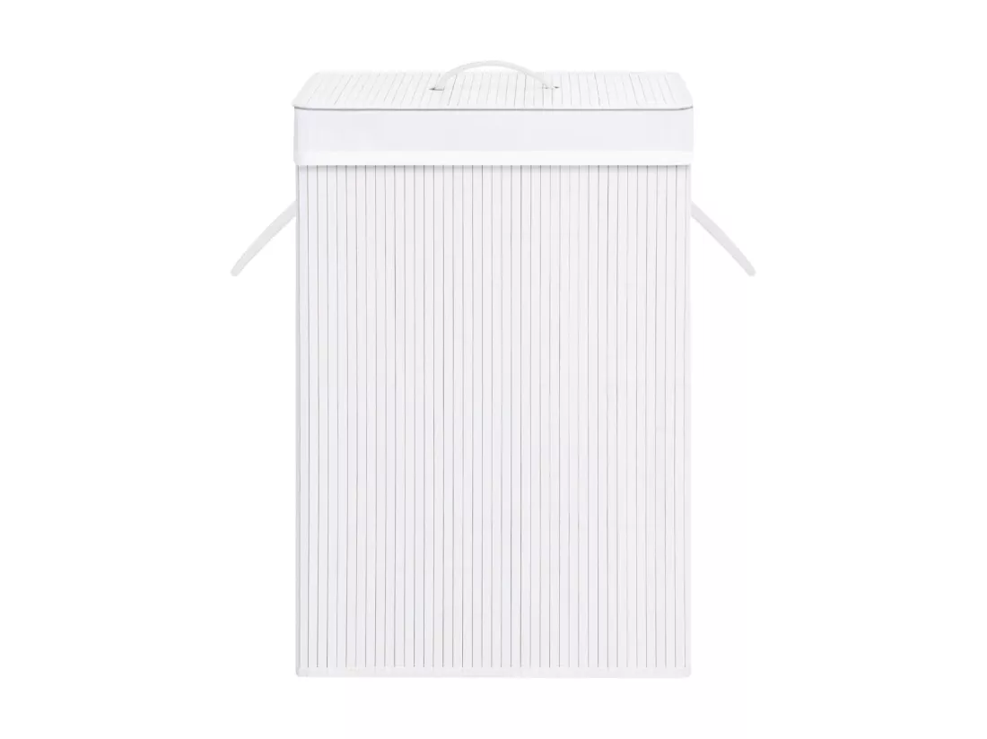 Panier à linge Bambou Blanc 72 L