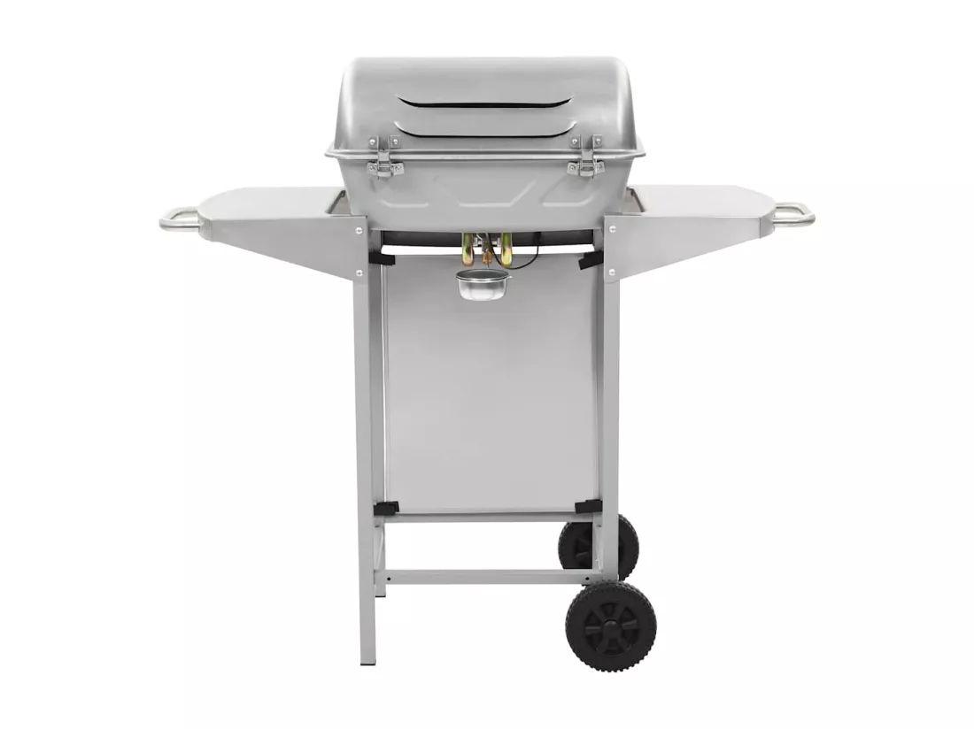 Barbecue à gaz avec 2 zones de cuisson Acier Argenté