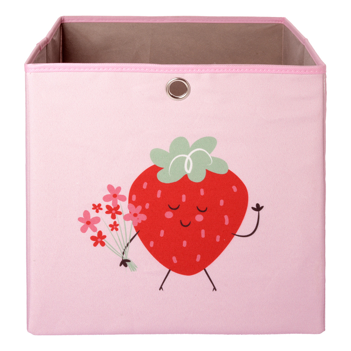 Große Aufbewahrungsbox mit bunten Motiven rosa