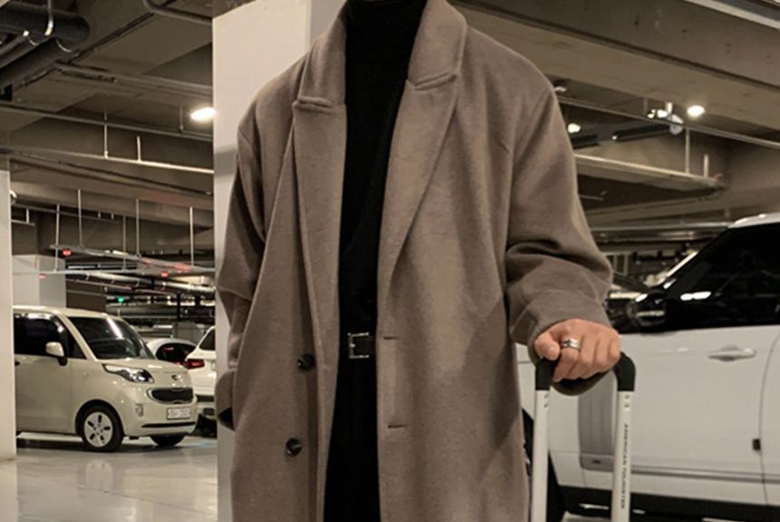 DragonRoad - Effen enkelrijs midi-jas