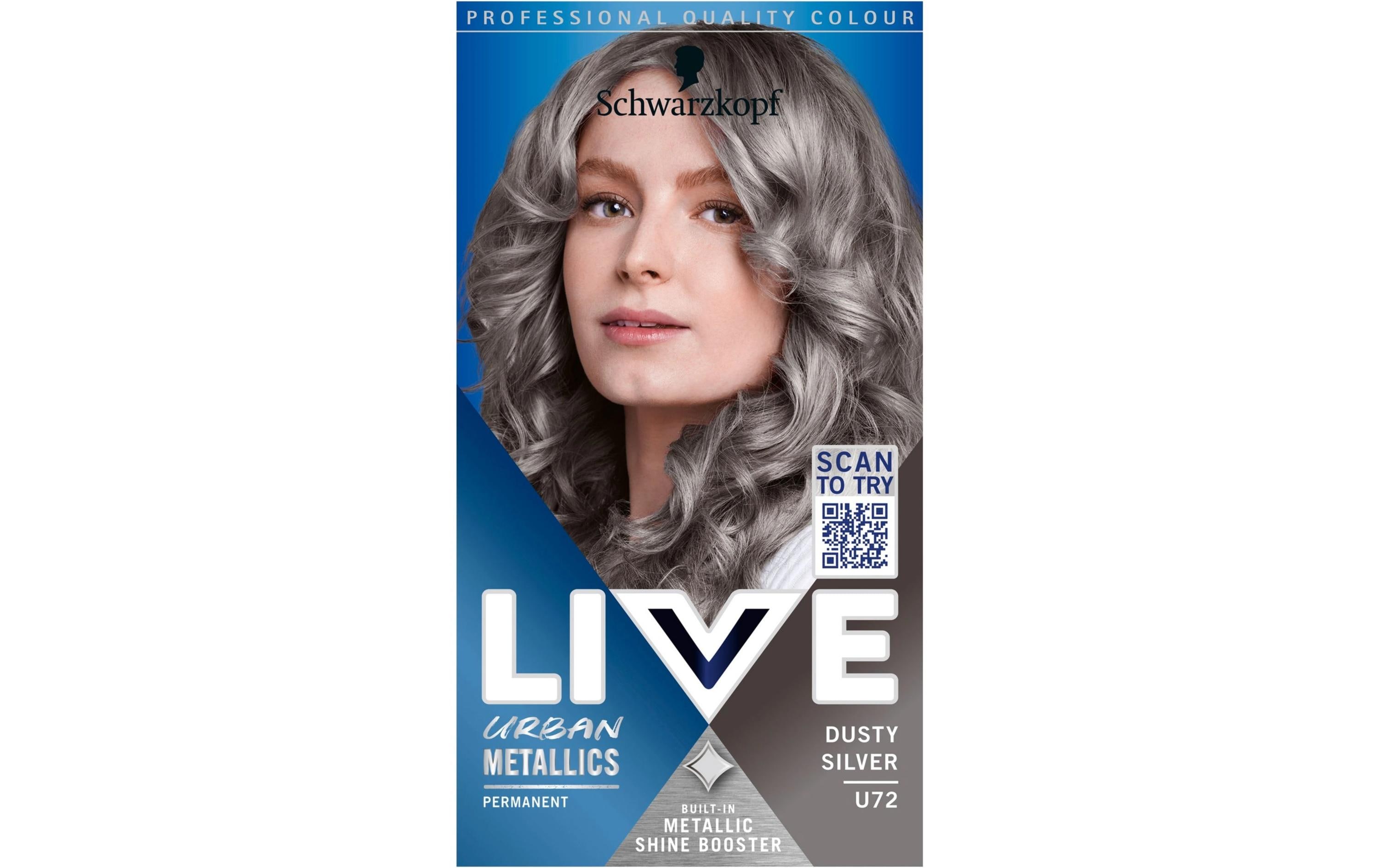 Haarcoloration Urban Metallics U72 Dusty SilverHaarfarbe mit Metall-Glanz-Booster für kühle, schimmernde Töne