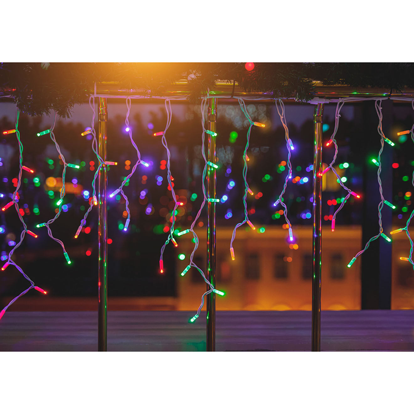 Pratik Garden Guirlande à piles 100 leds multicolore - 10.3m
