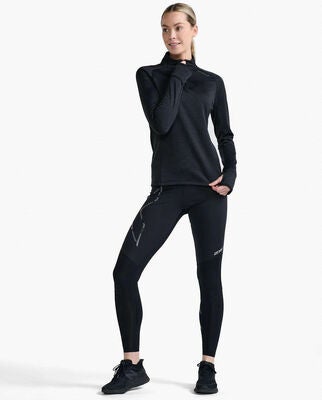 2XU Ignition Base Layer Topp med Lange Ermer, Black/ Reflective