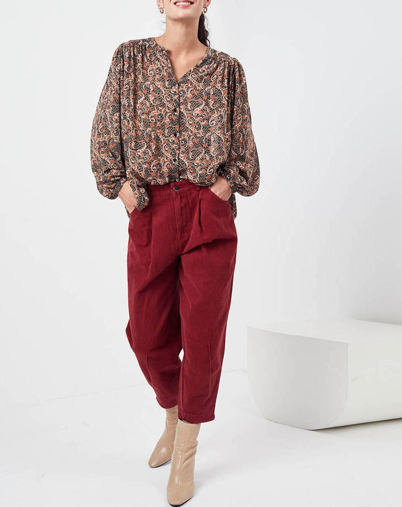See u Soon Chemise Chérimole imprimée noir/marron