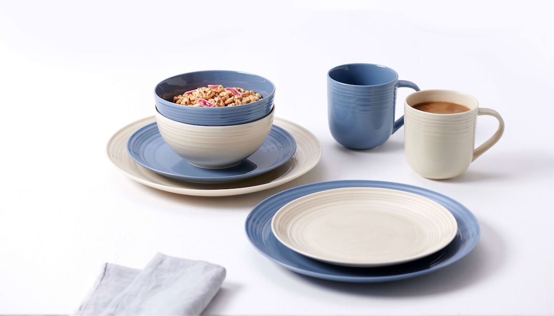 Ritzenhoff & Breker Kombiservice LEVI 16-teilig Porzellan blau/creme