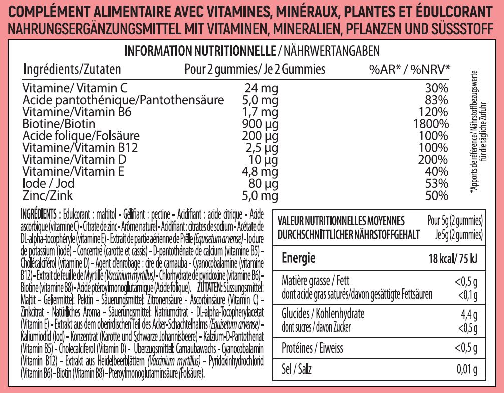 Lashilé Good Hair Gummies<br>60 Stück, Flasche, Gummipastille