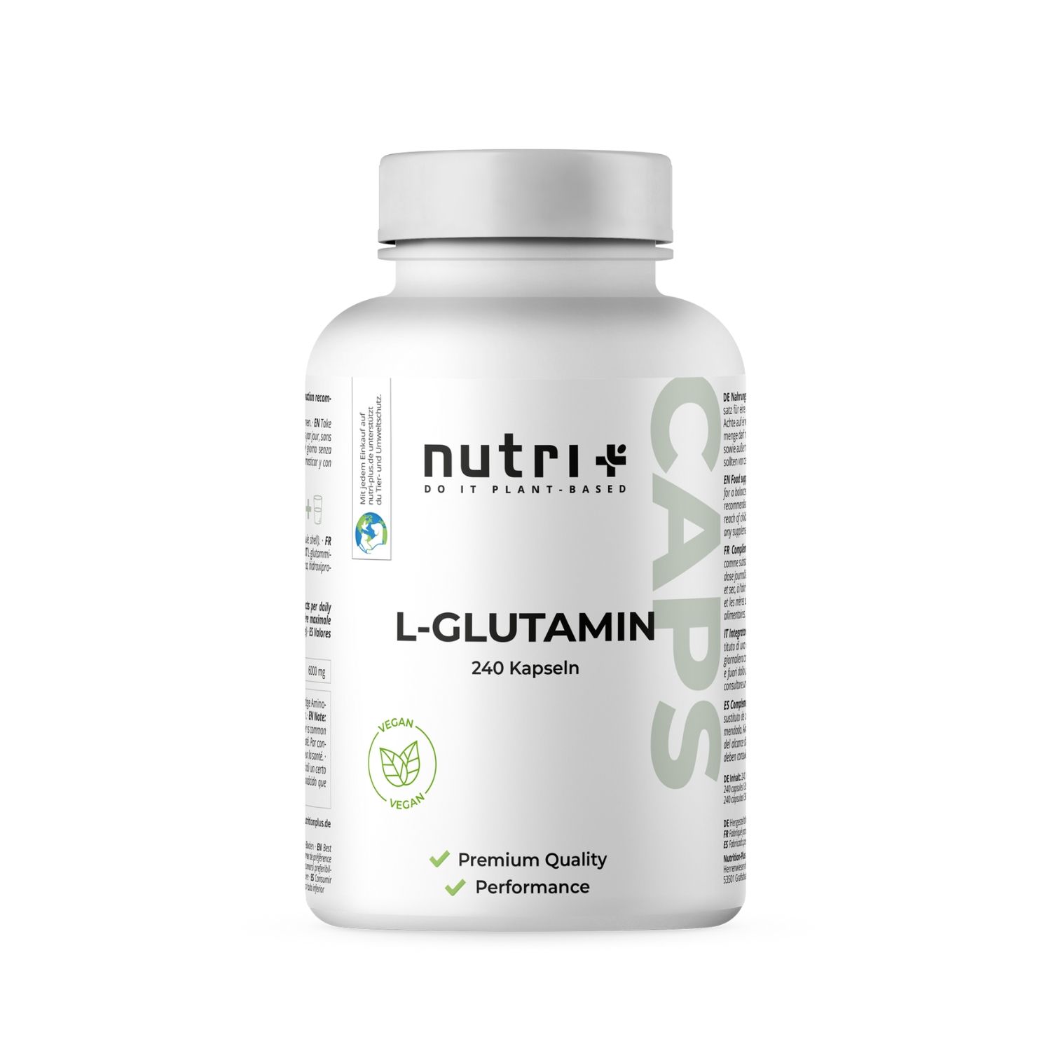 Nutri+ L-Glutamin 240 Kapseln Aminosäure