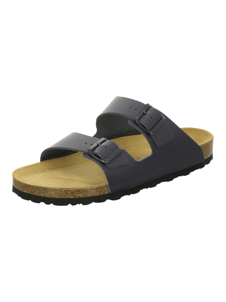 Pantoletten Herren Leder navy