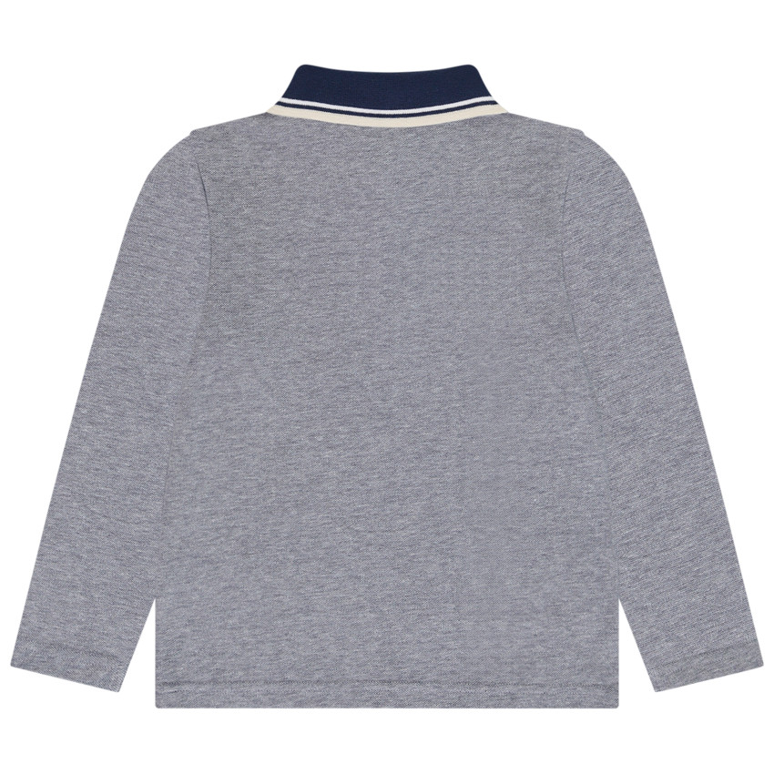 Polo manches longues patch blason pour garçon