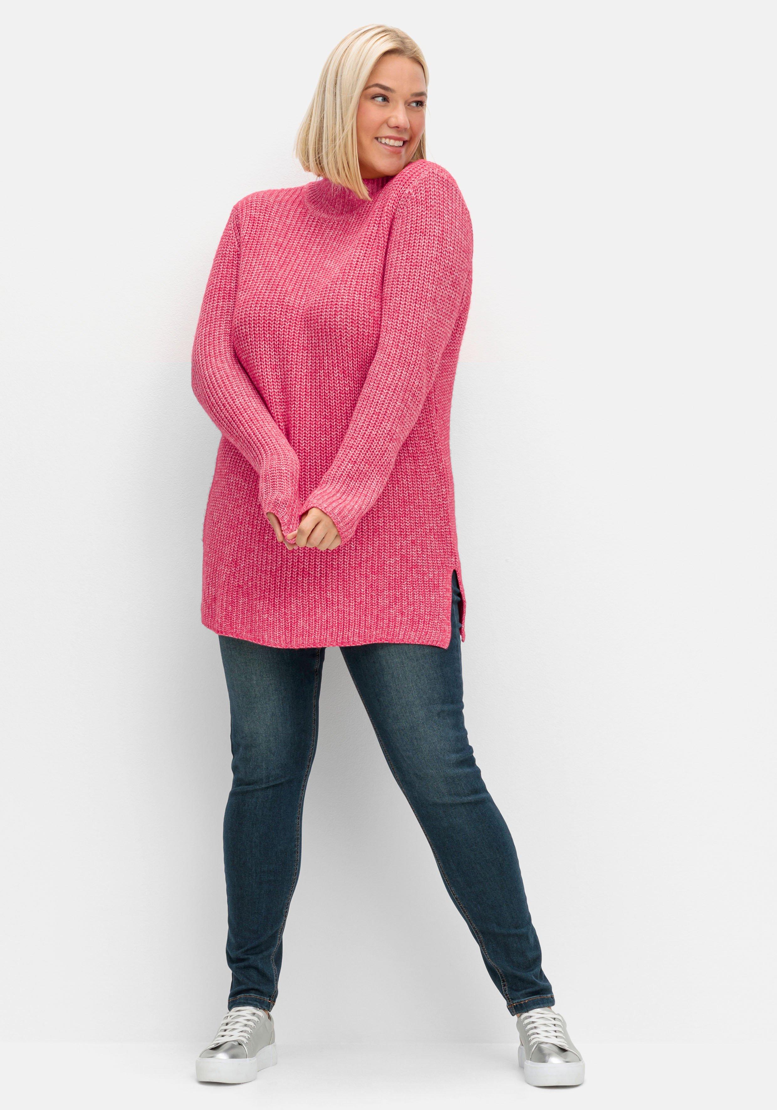 Pullover mit Stehkragen, im Patentstrick