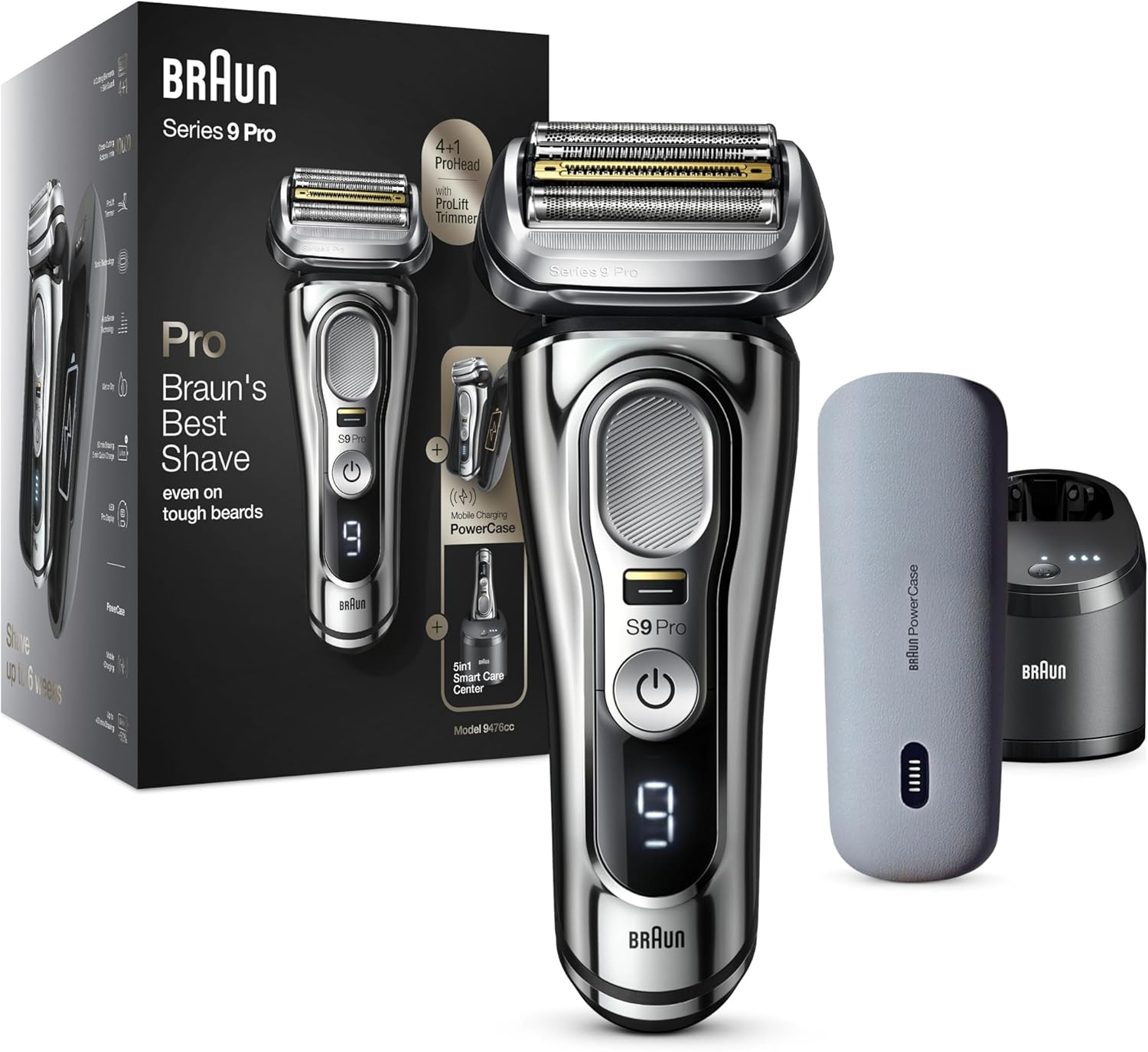 Braun Series 9 Pro Premium Herrenrasierer, 9476 cc, Chrom