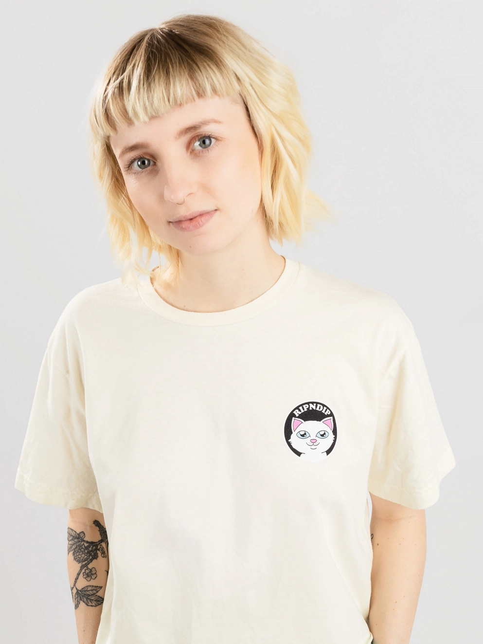 RIPNDIP Stop Being A Pussy Cropped T-Shirt natural
