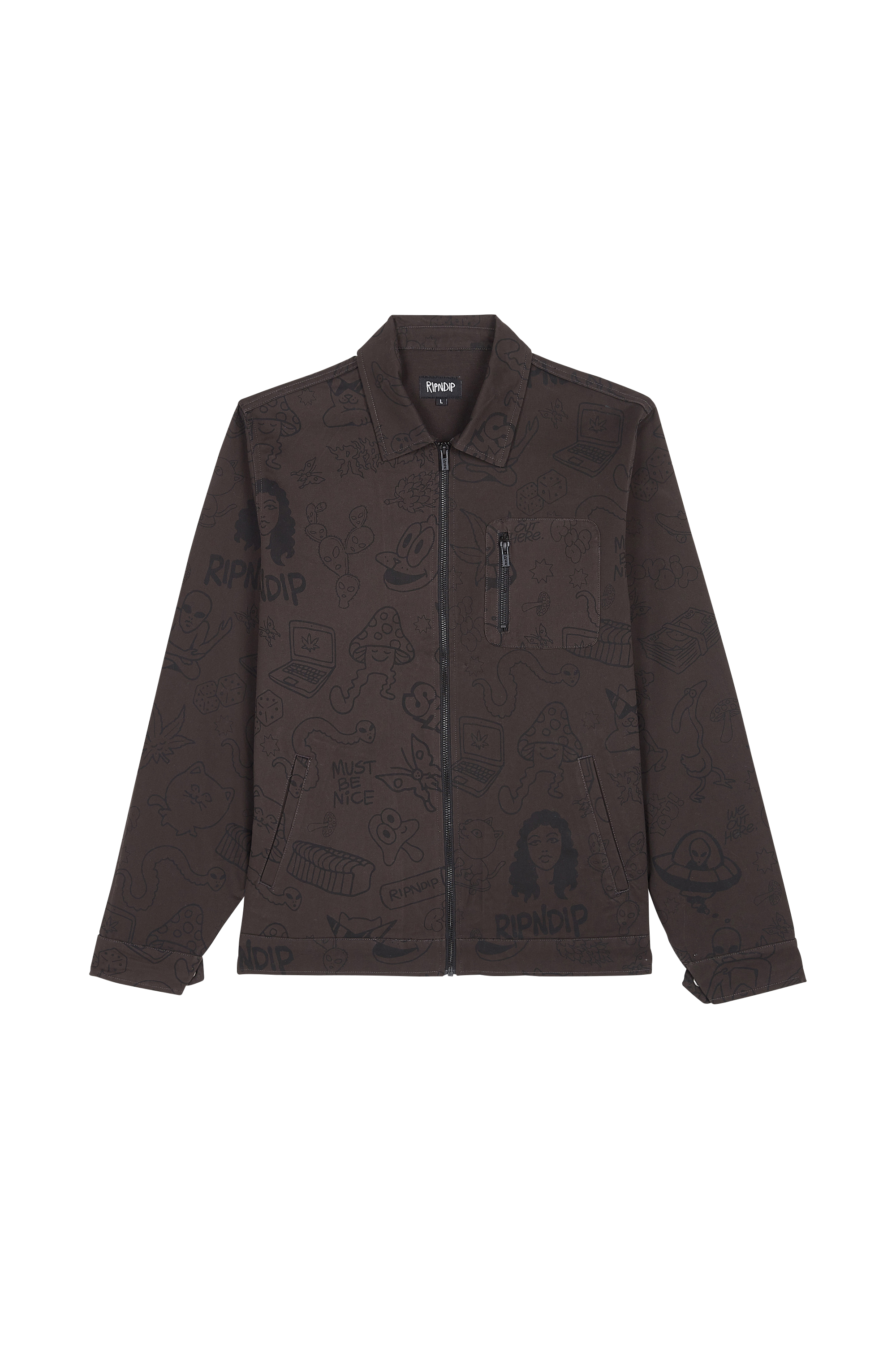 RIPNDIP VESTE Nerm Doodle Work Marron