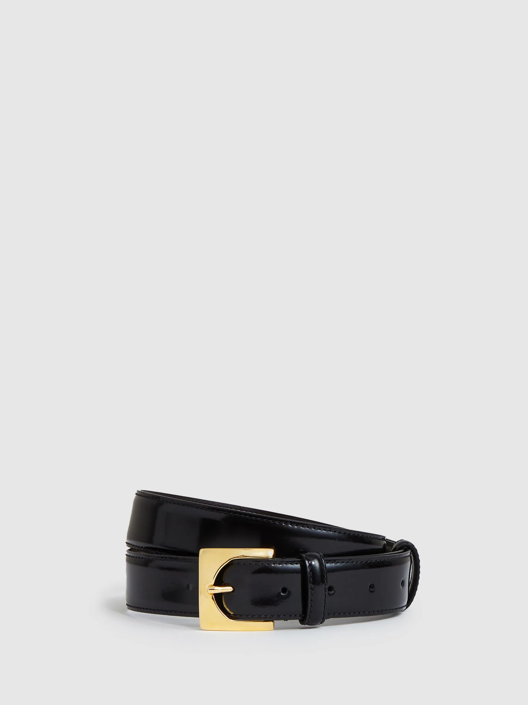 Reiss Belinda Leather Square-Buckle Belt