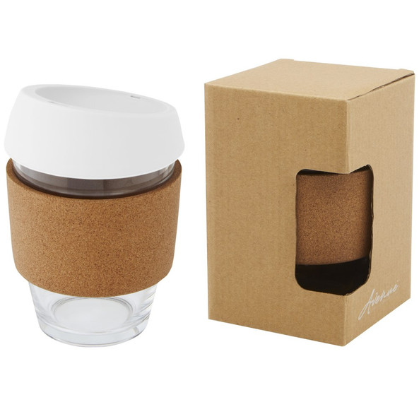 EgotierPro 100665 - Tumbler en Verre Borosilicate avec Couvercle en Silicone