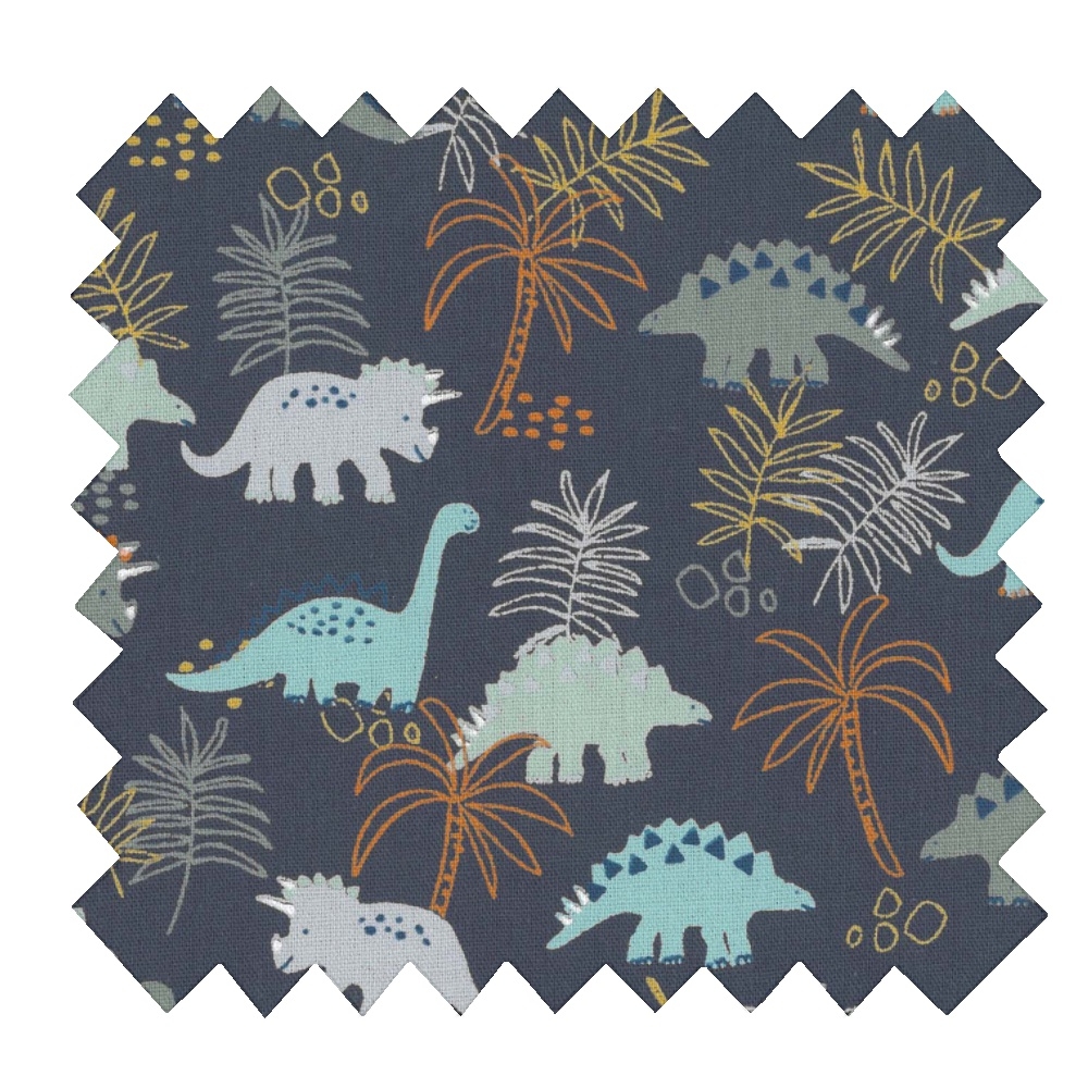 Tissu Enduit Au Mètre Jurassic Dino Marine