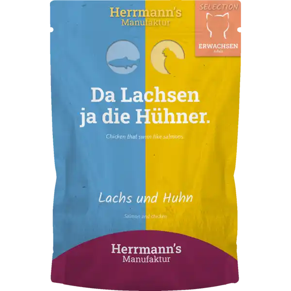 Katzennassfutter Selection Adult Lachs und Huhn