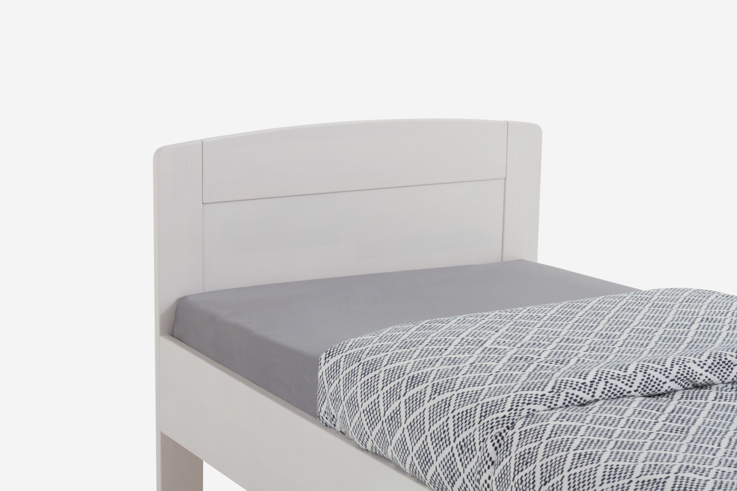 Holzbett Jasmine 90 x 190 cm Buche weiß lackiert