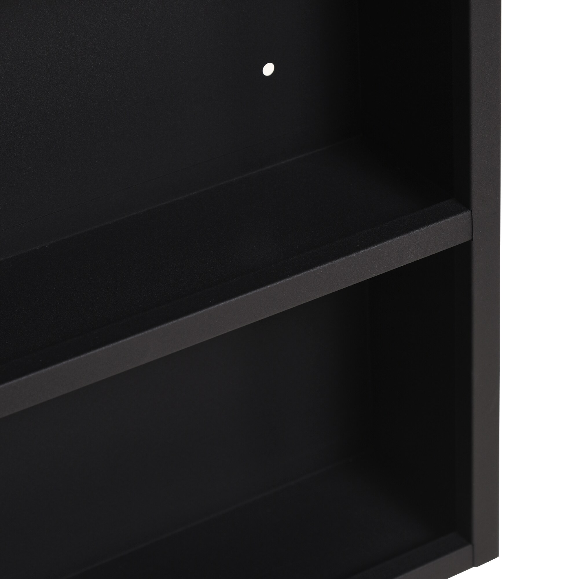 kleankin Spiegelschrank mit einer Tür und extra Fach schwarz 46L x 13,5B x 58H cm