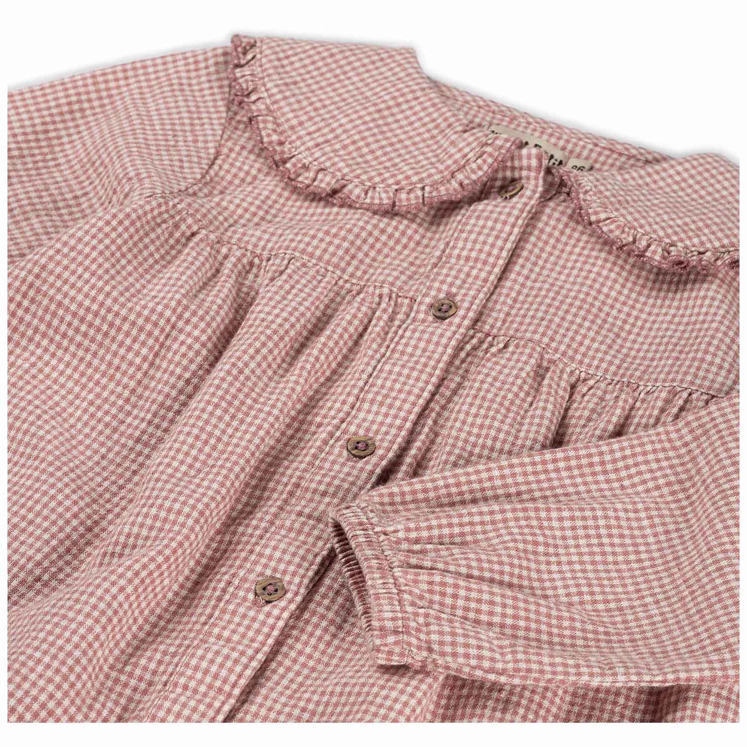 Sweet Petit baby jurk Suze lange mouwen ruit rood