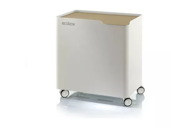 Poubelle design tri sélectif, fermeture douce, 60 litres, ECOBOX.