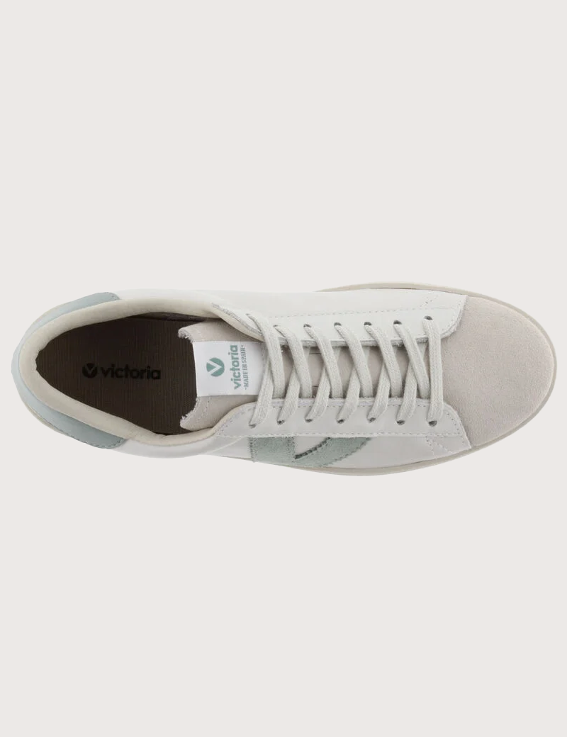 VICTORIA BASKETS FEMME CUIR ET DAIM BERLIN JADE