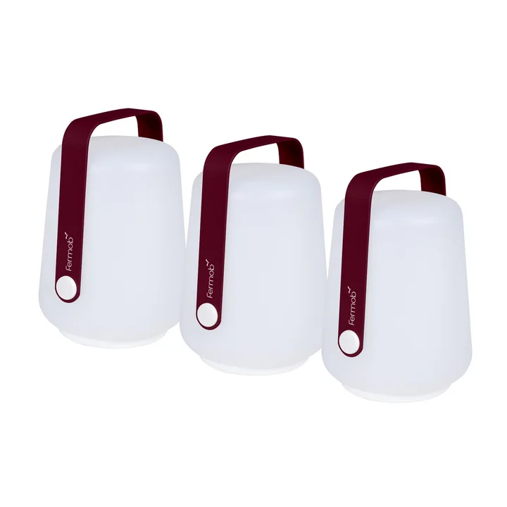 Fermob - Balad Akku LED-Leuchte H 12 cm, schwarzkirsche (3er-Set)