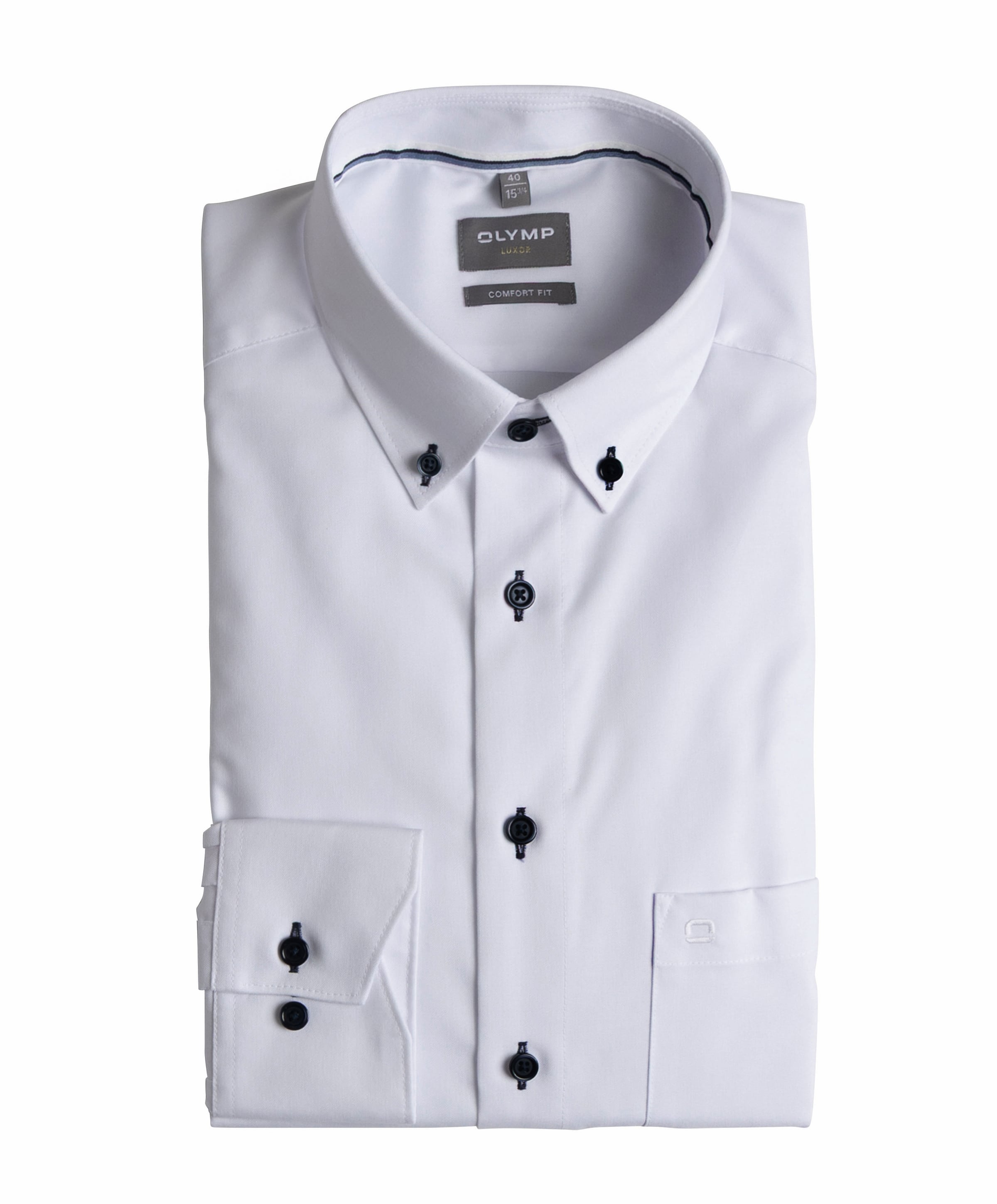 Olymp Comfort Fit Luxor Heren overhemd lange mouw wit