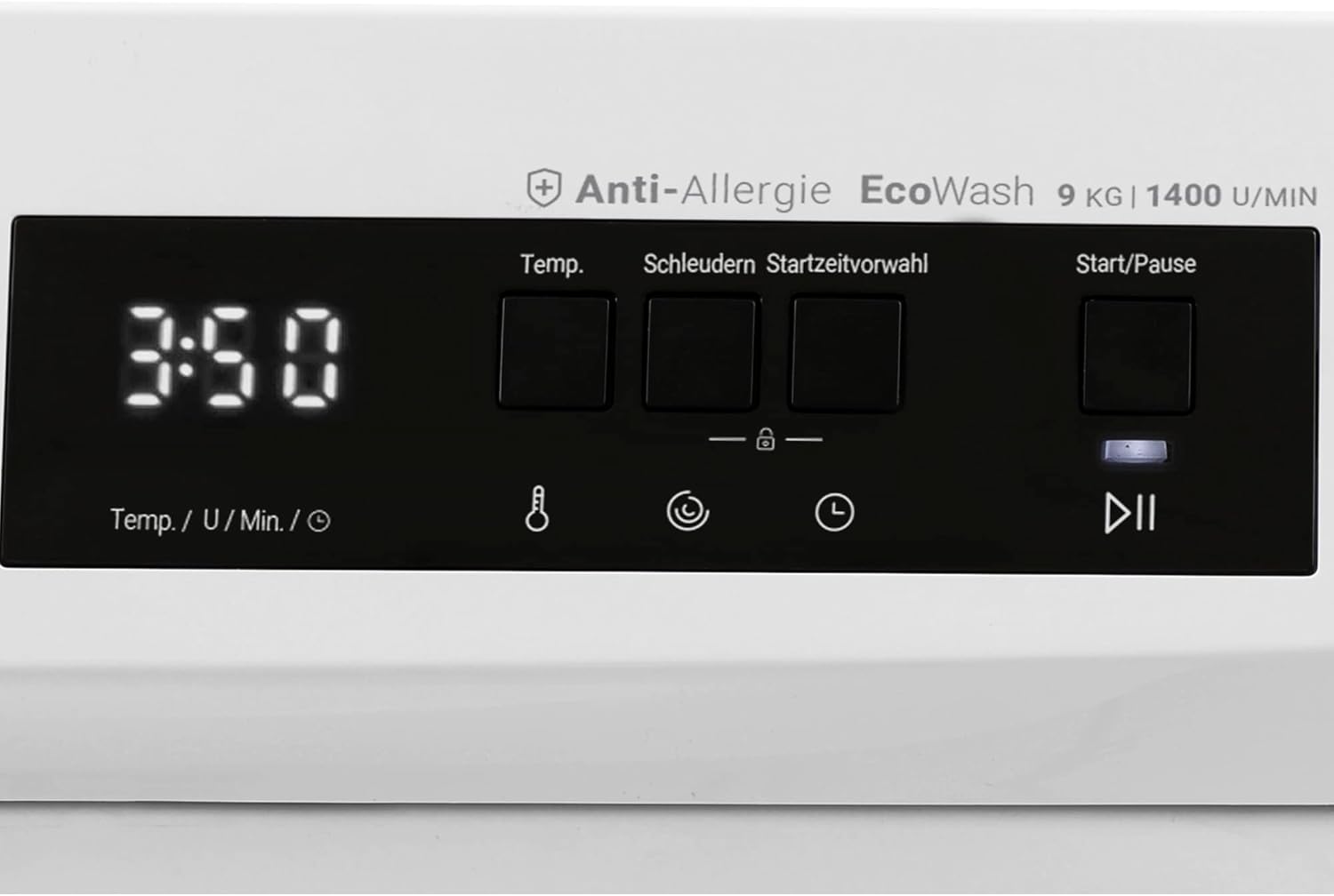 Daewoo WM914T1WA0DE Waschmaschine Frontlader, 9 kg, 1400 U/min, Advanced Inverter Motor, 15 Programme inkl. 15 min Kurzprogramm, AquaStop, Weiß