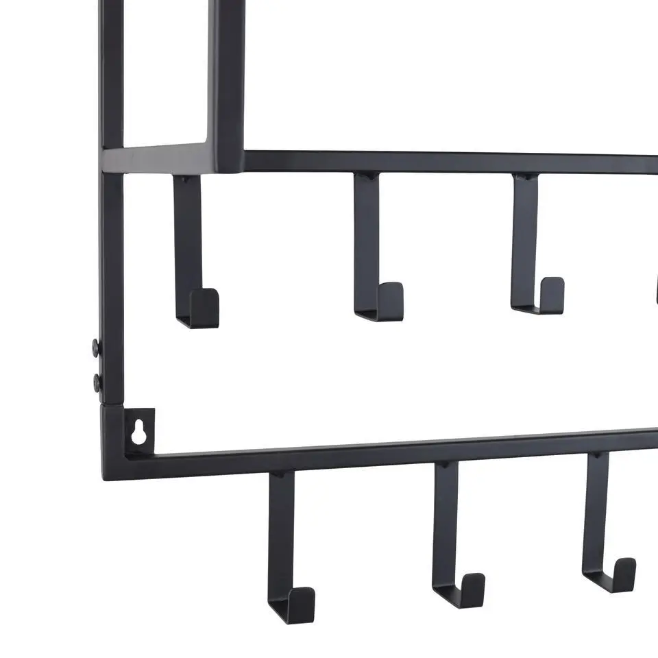 LOFT42 Petri Kapstok - 15 haken - Metaal - Zwart - 100x57x30