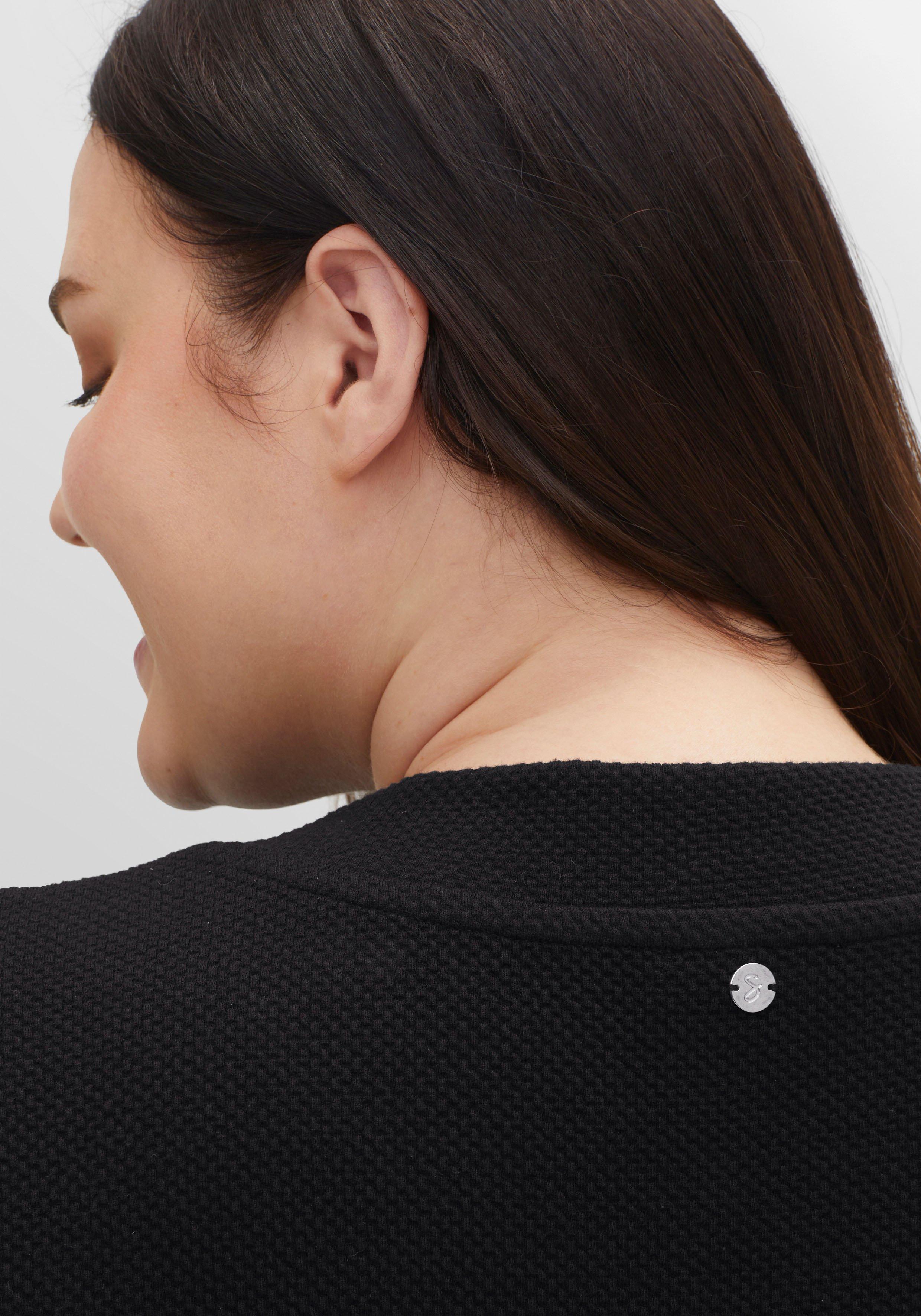 Sweatshirt mit Tunnelzug, aus Waffelpiqué