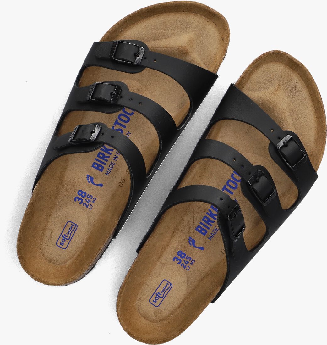 zwarte birkenstock slippers soft foodbed