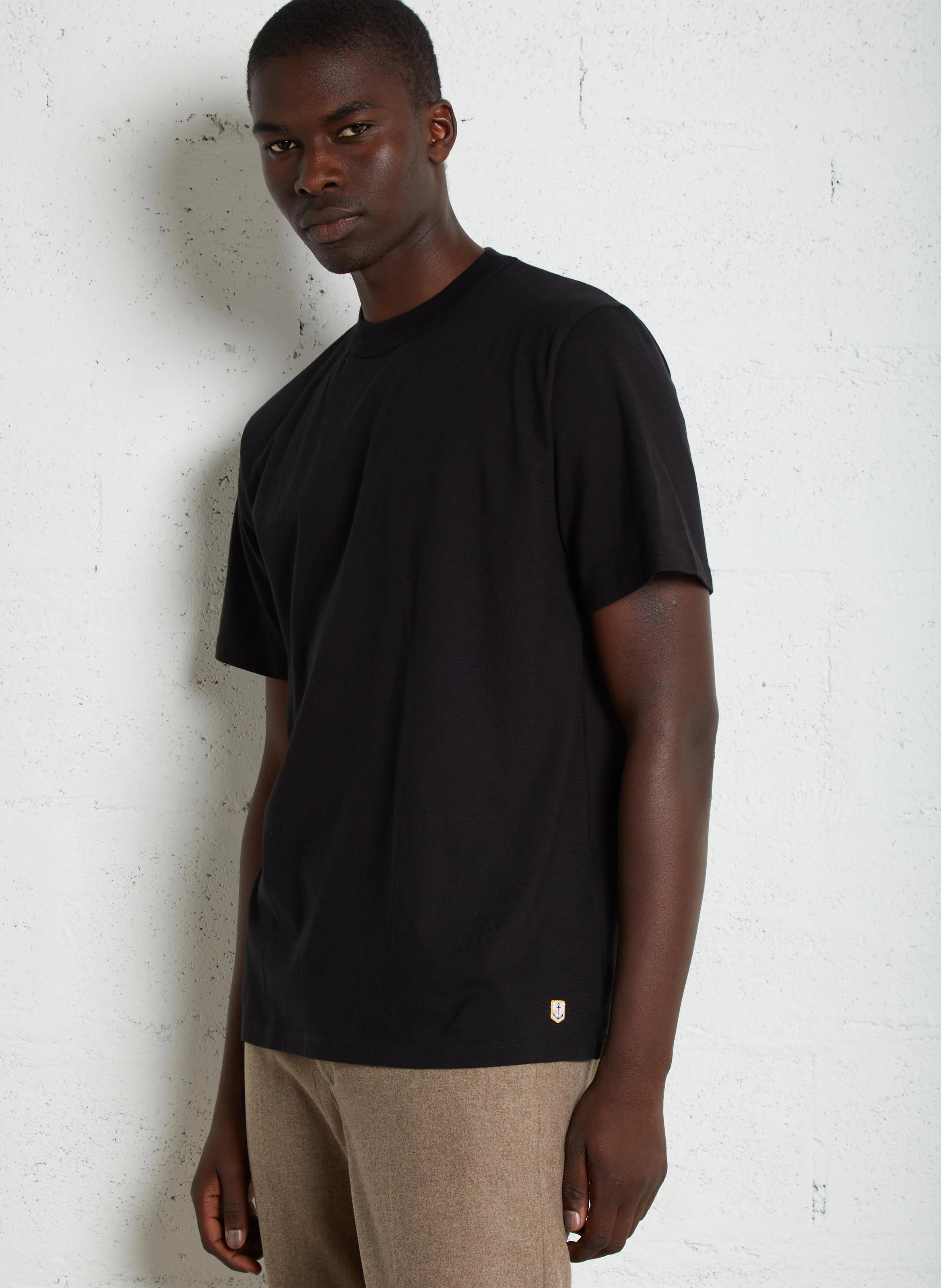 CALLAC - Tee-shirt droit ras du cou en coton bio | Noir