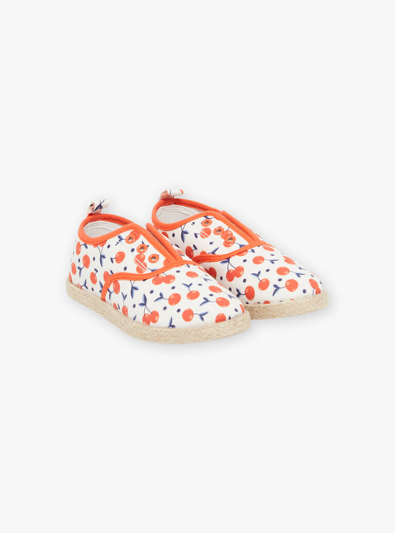 Slip-on écru à imprimé cerises