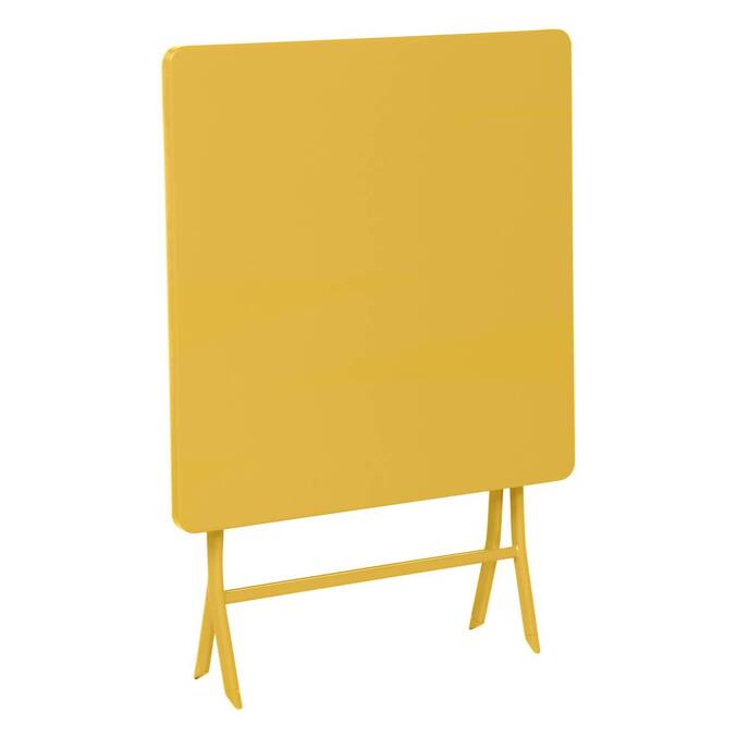 Table de jardin pliante carrée GREENSBORO Jaune moutarde