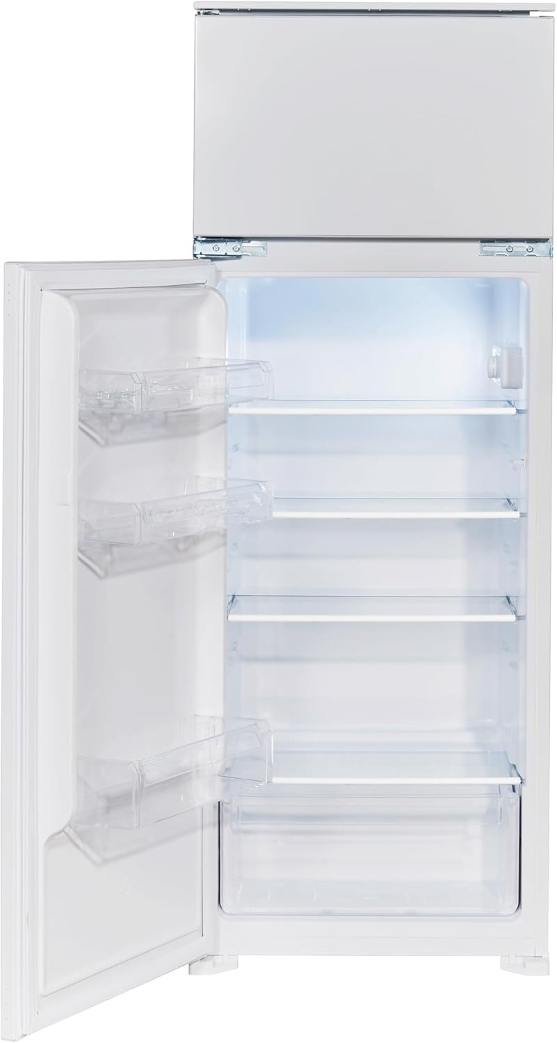 PKM Kühl-Gefrierkombination Einbau GK225.4EEBN | 205 Liter Nutzinhalt | 4 Sterne Gefrierfach | Wechselbarer Türanschlag | 144,5 x 56 cm Nische | Schlepptürtechnik | LED Beleuchtung | 39 dB | Weiß