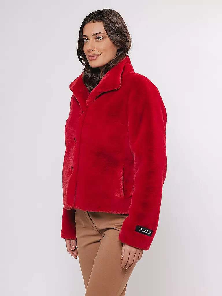 RINO&PELLE Jacke in Felloptik VIE rot