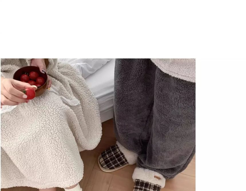Honkizz - Bijpassende pantoffels met fleecevoering en ruitmotief voor twee personen