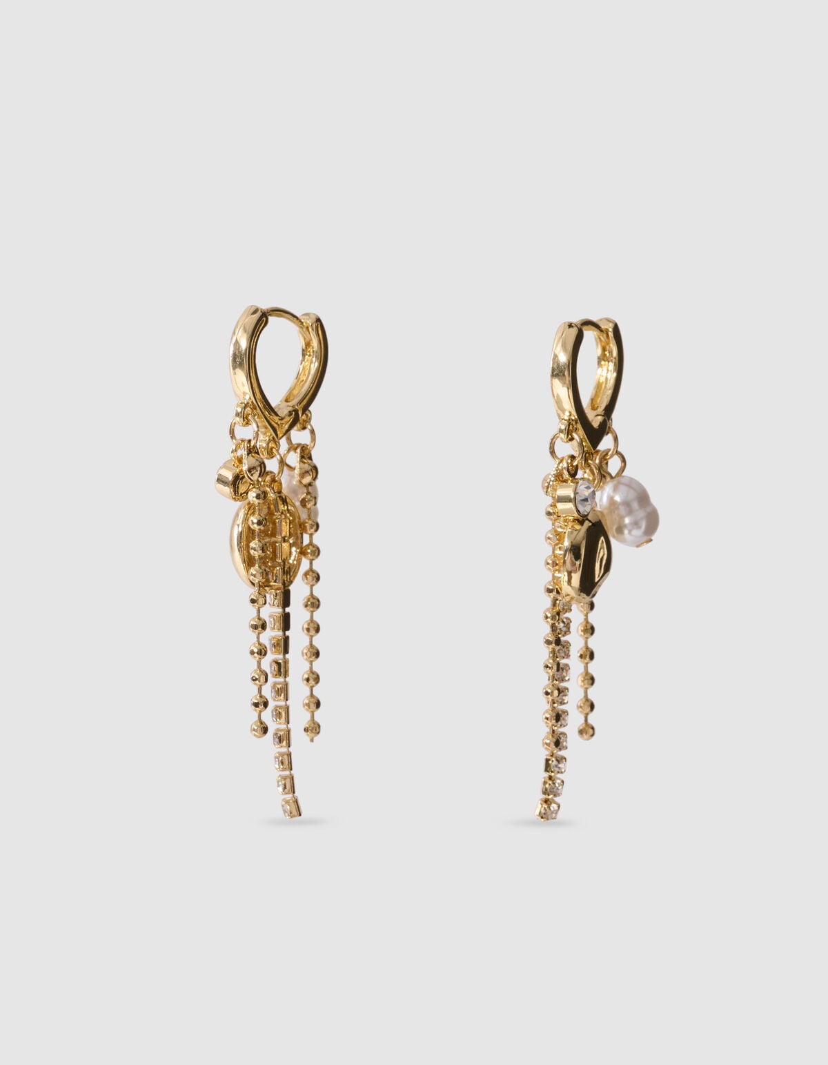 Strass Charm Oorbellen Goud
