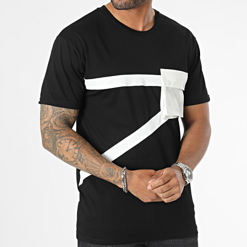 Tee Shirt Poche Noir Blanc