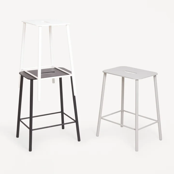 Frama - Adam Hocker, H 50 cm, Eiche geölt / schwarz