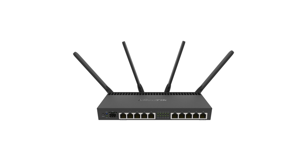 MikroTikRB4011iGS+5HacQ2HnD-IN router  (Zwart, Annapurna Alpine AL21400 CPU, SFP+, Wi-Fi 5)