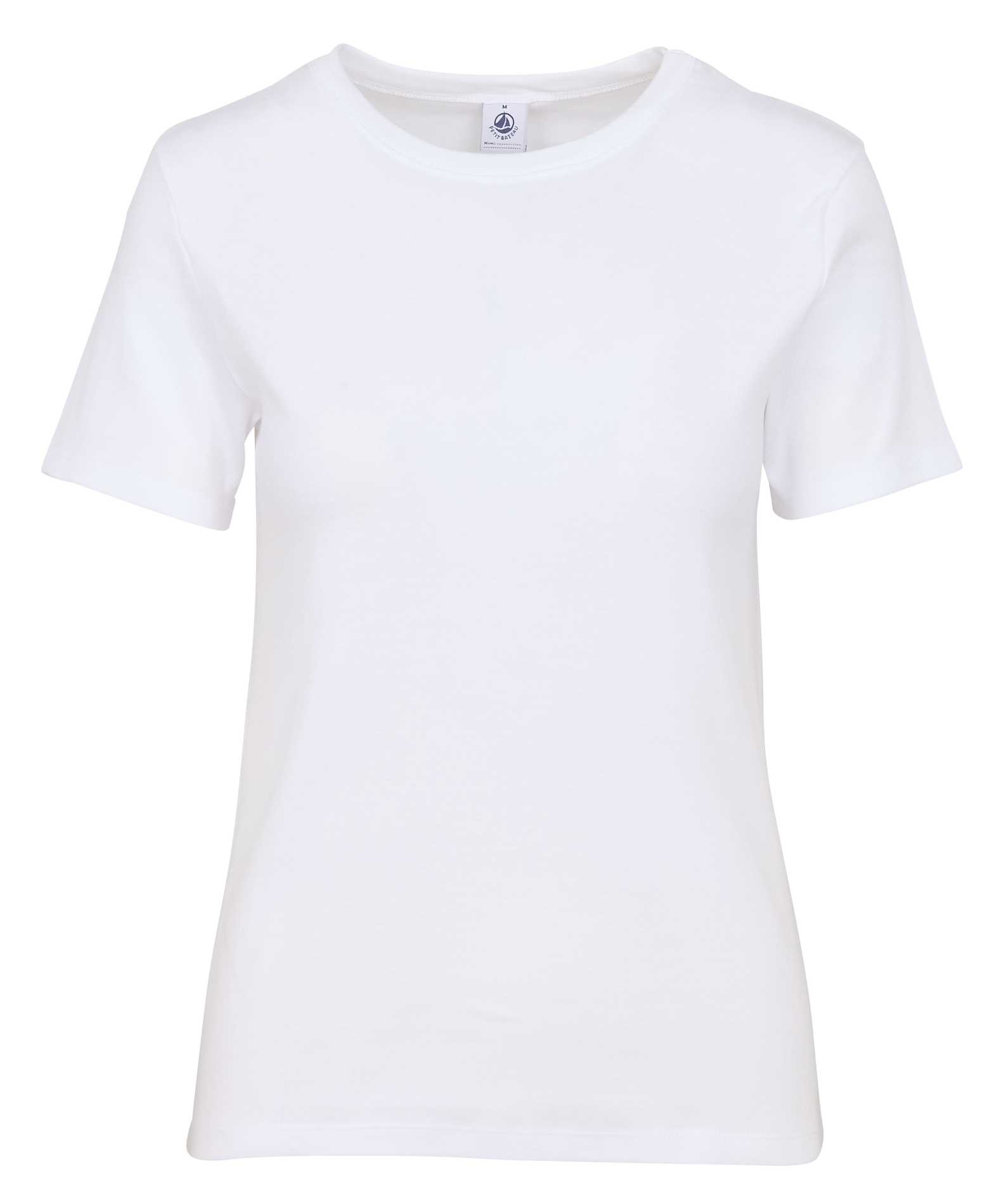 Tee-shirt droit col rond en coton | Blanc