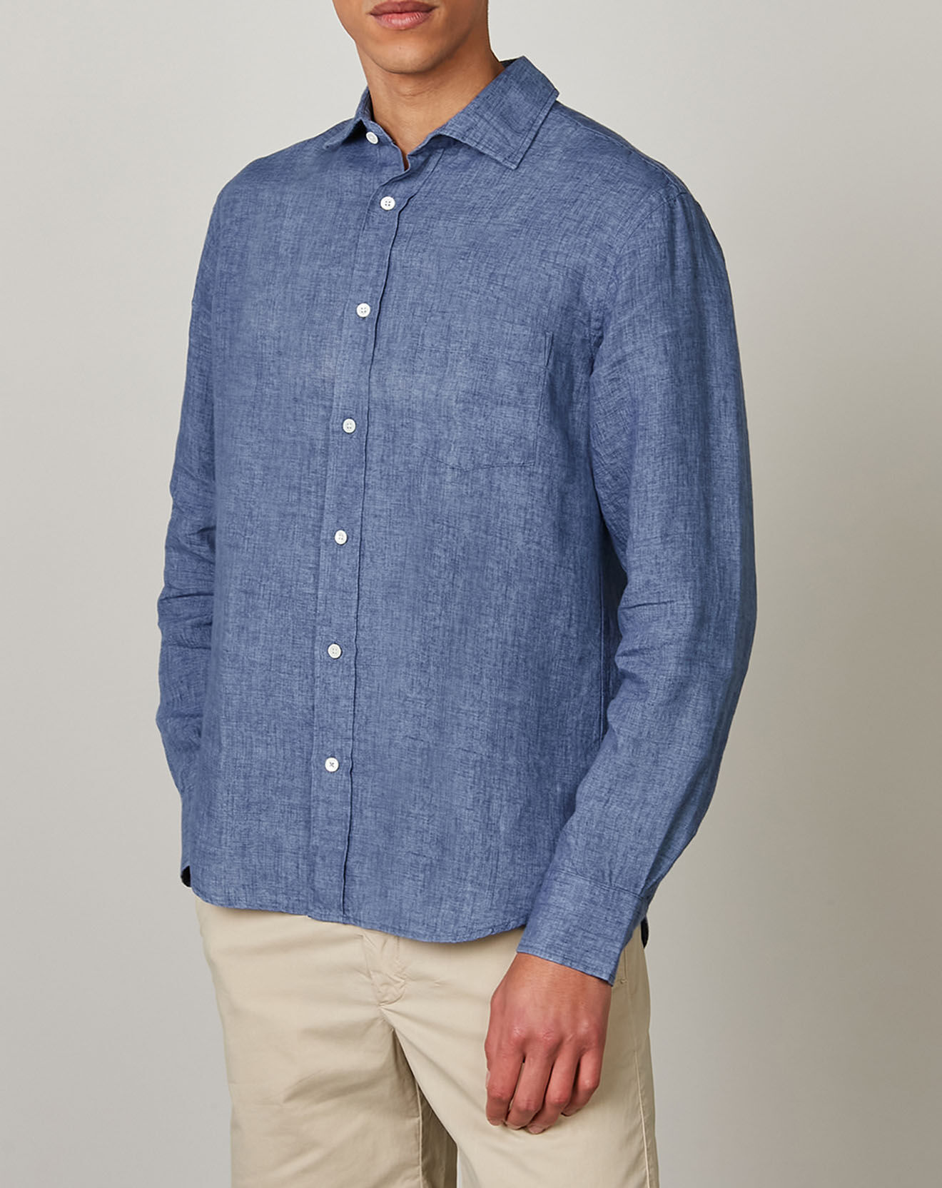 Hartford Chemise regular 100% Lin Paul denim