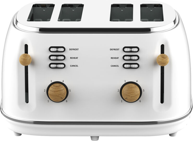 Witt WITT PREMIUM 4-SLICE TOASTER WOOD WHITE White