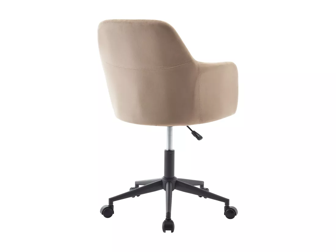 Chaise de bureau - Velours - Beige et noir - Hauteur réglable - ELEANA