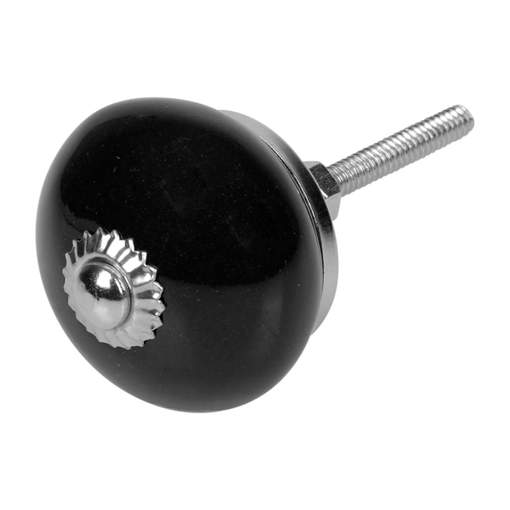 Bouton de meuble céramique noir