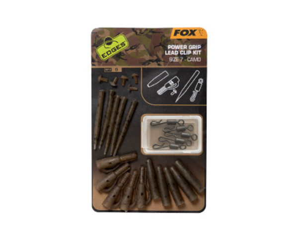 Fox Edges Camo Power Grip Lead Clip kit taille 7 - 5 pièces