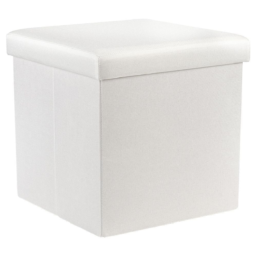 Coffre pouf Clara Blanc - L38 x P38 x H37,5 cm